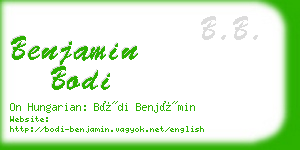 benjamin bodi business card